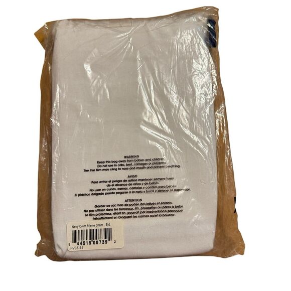 Serena & Lily Navy Color Frame Sham Standard NEW - Picture 2 of 2